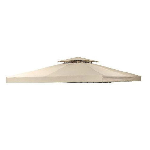 Beige Universal 10 x 10 Single Tiered Gazebo Replacement Canopy Top Cover 